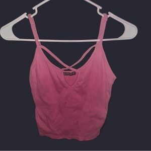 Pink crisscross tank top